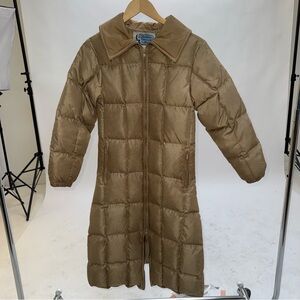 Eastern Mountain Sports Tan/gold Puffer Jacket Down Filled Vintage